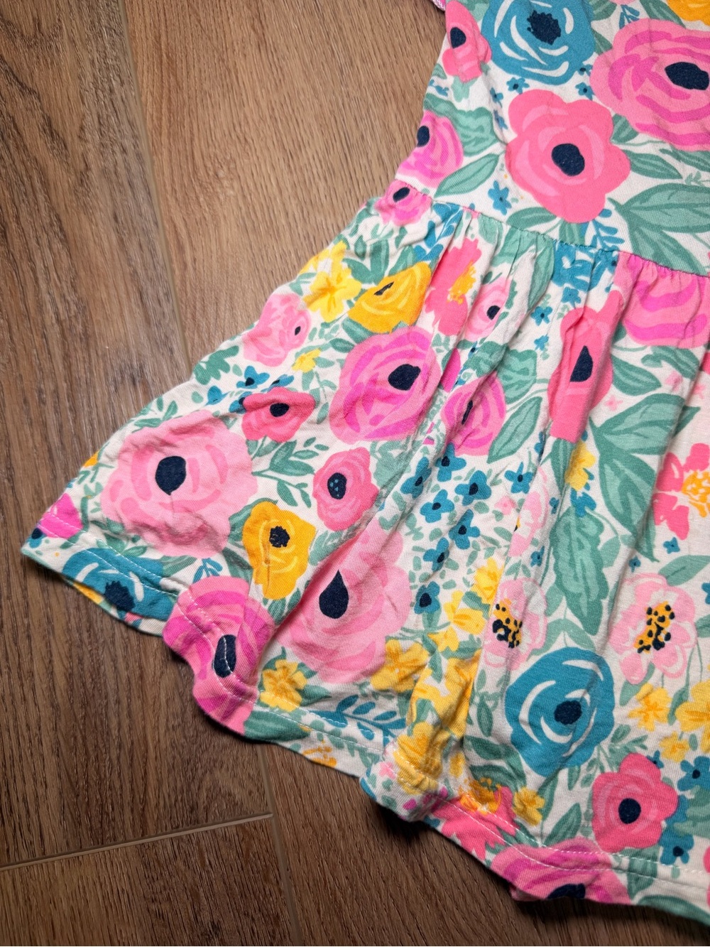 Little Sleepies Secret Garden Flutter Sleeve Twirl Bodysuit Dress 18-24M Floral - Picture 4 of 10